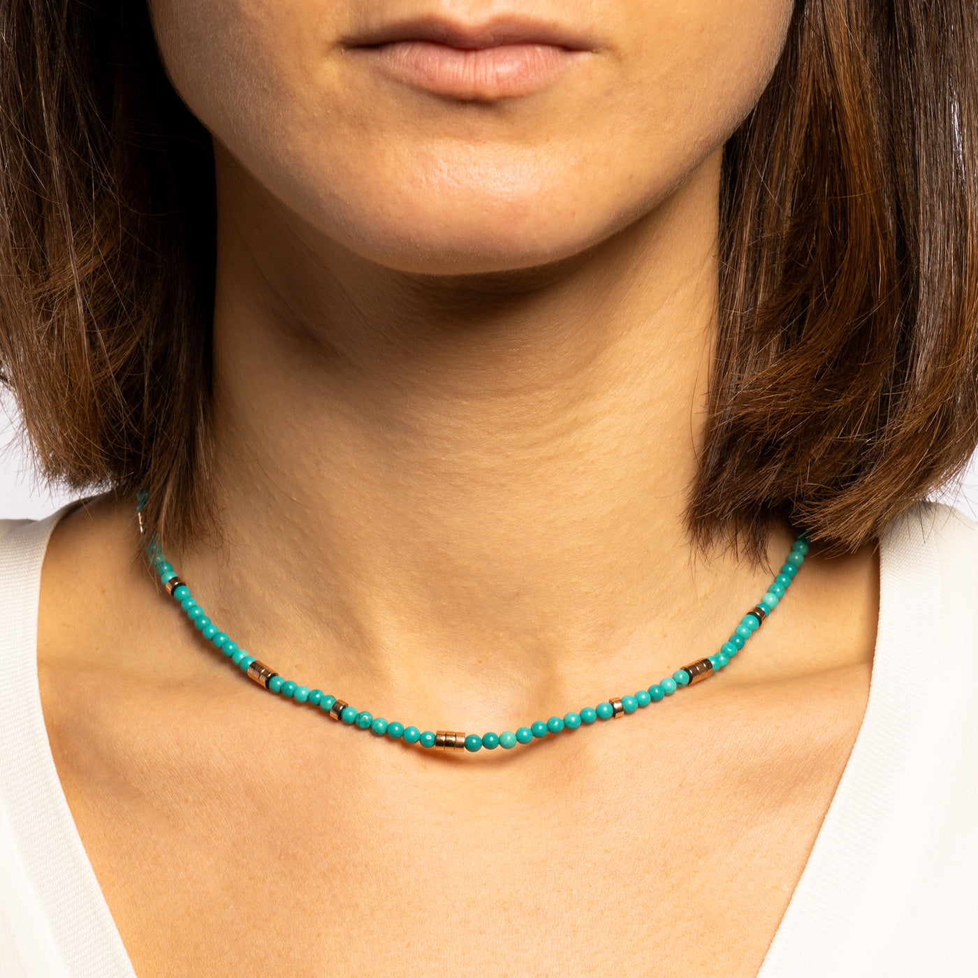 Turquoise Tight Bead Necklace