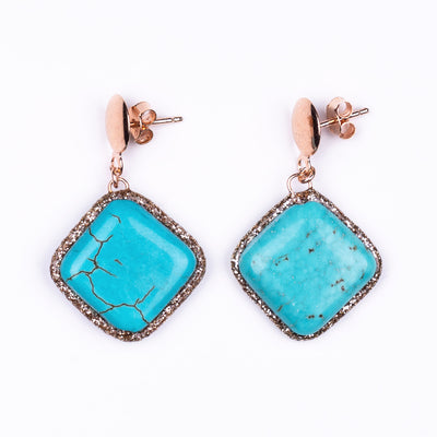 Turquoise Square Earrings