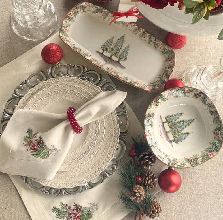 Natale Rectangular Tray - Christmas