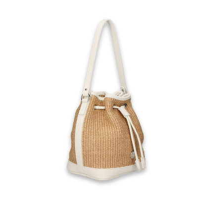 Marinaio B- Bucket bag in Leather and details in Raffia