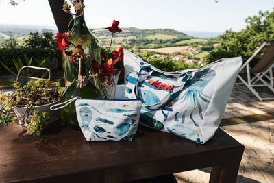 Cotton Shopper bag "Oltremare", 100% Made in Italy