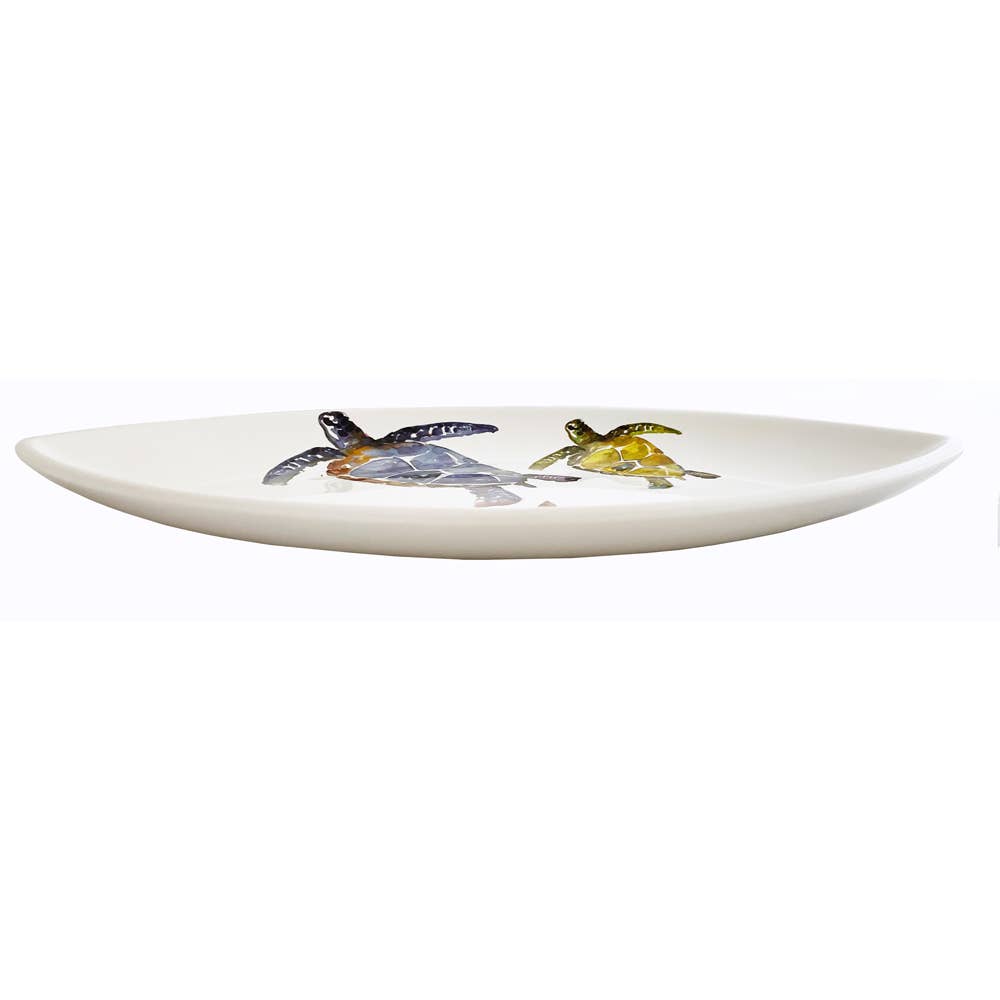 Under the Sea Turtle Serving Platter/Shallow Bowl Leaf Shape MIIO