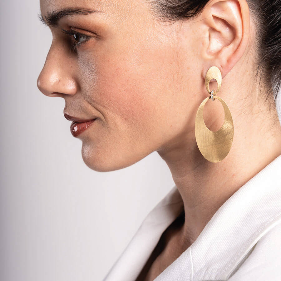 Retro Maxi Earrings with two oval elements