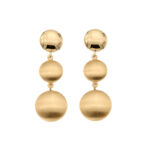 I Classici earrings made of 3 polished and satin-finished elements