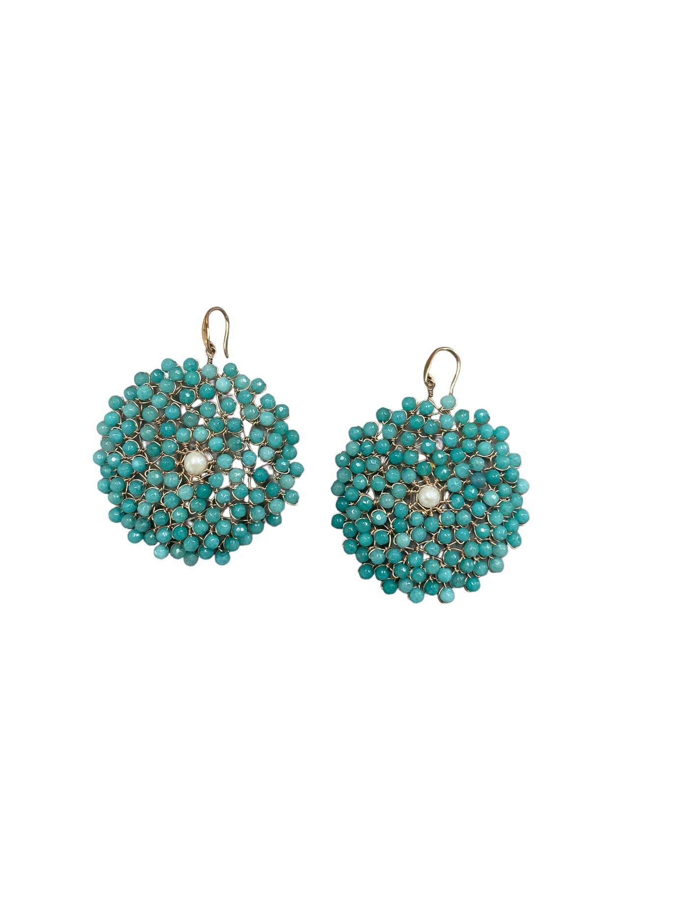 Azure Turquoise Baroque Pearl Earrings