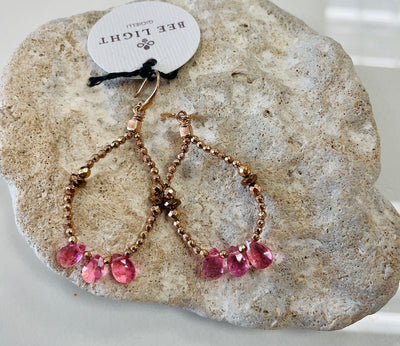 Pink Agata Earrings