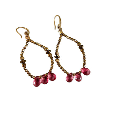 Pink Agata Earrings