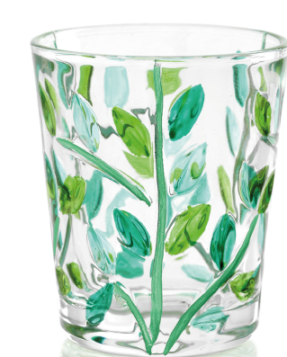 Laurus Hand Painted Water Glass