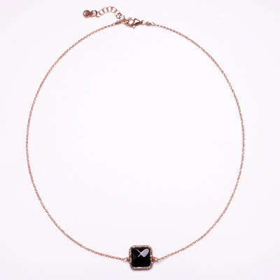 Nero Onyx Single Pendant Choker Necklace