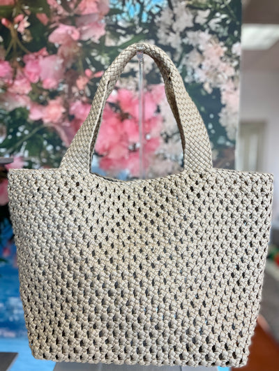 Alma Tonutti woven tote handbag purse made in Italy 🇮🇹 hanging flowers