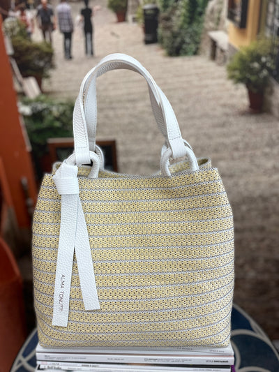 Hand Woven Ribbon/Fabric Handbag 3929