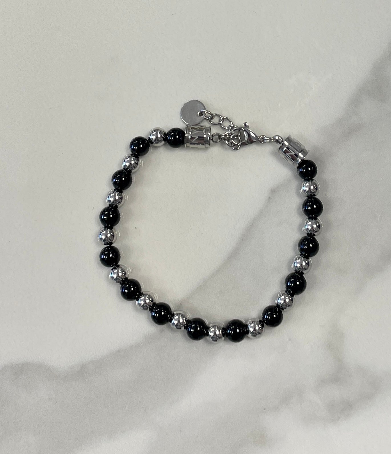 6mm Stone Bracelet Black