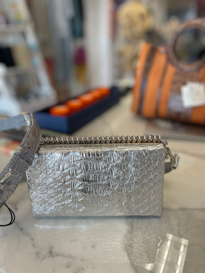 Silver Python  Clutch Handbag 7534