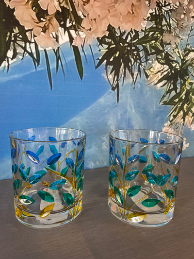 Laurus Hand Painted Water Glass