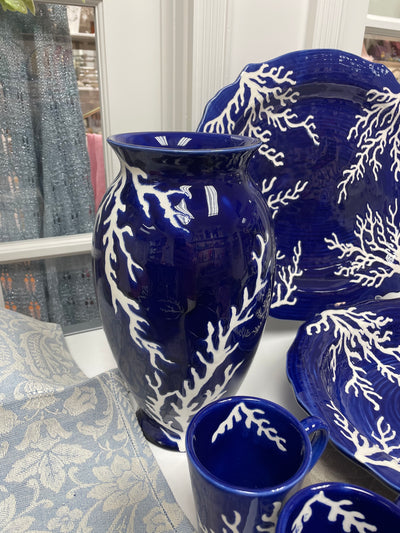 Blu Corallo Painted Ceramic Vase