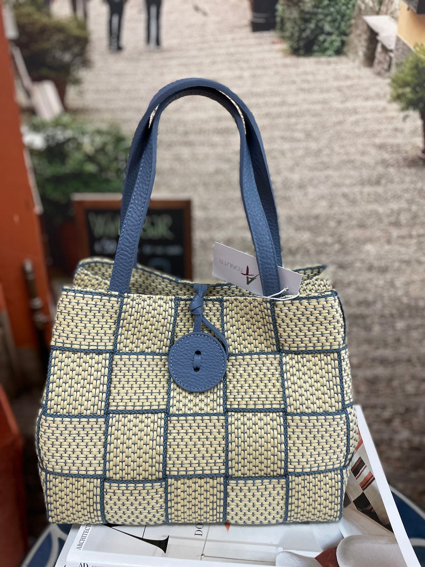 Hand Woven Ribbon/Fabric Handbag 6559