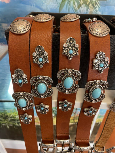 Turquoise Stone Studded Ladies Belt