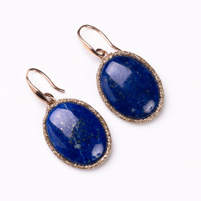 Lapis Blu Oval Earrings